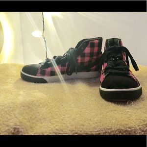 Pink and Black Checkerboard Nikes